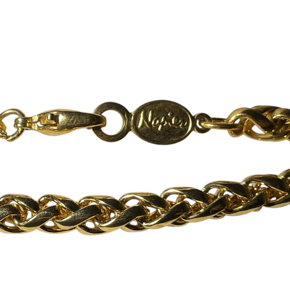 TWO Vintage Napier Goldtone Twisted Rope Chain Necklaces - Picture 5 of 6
